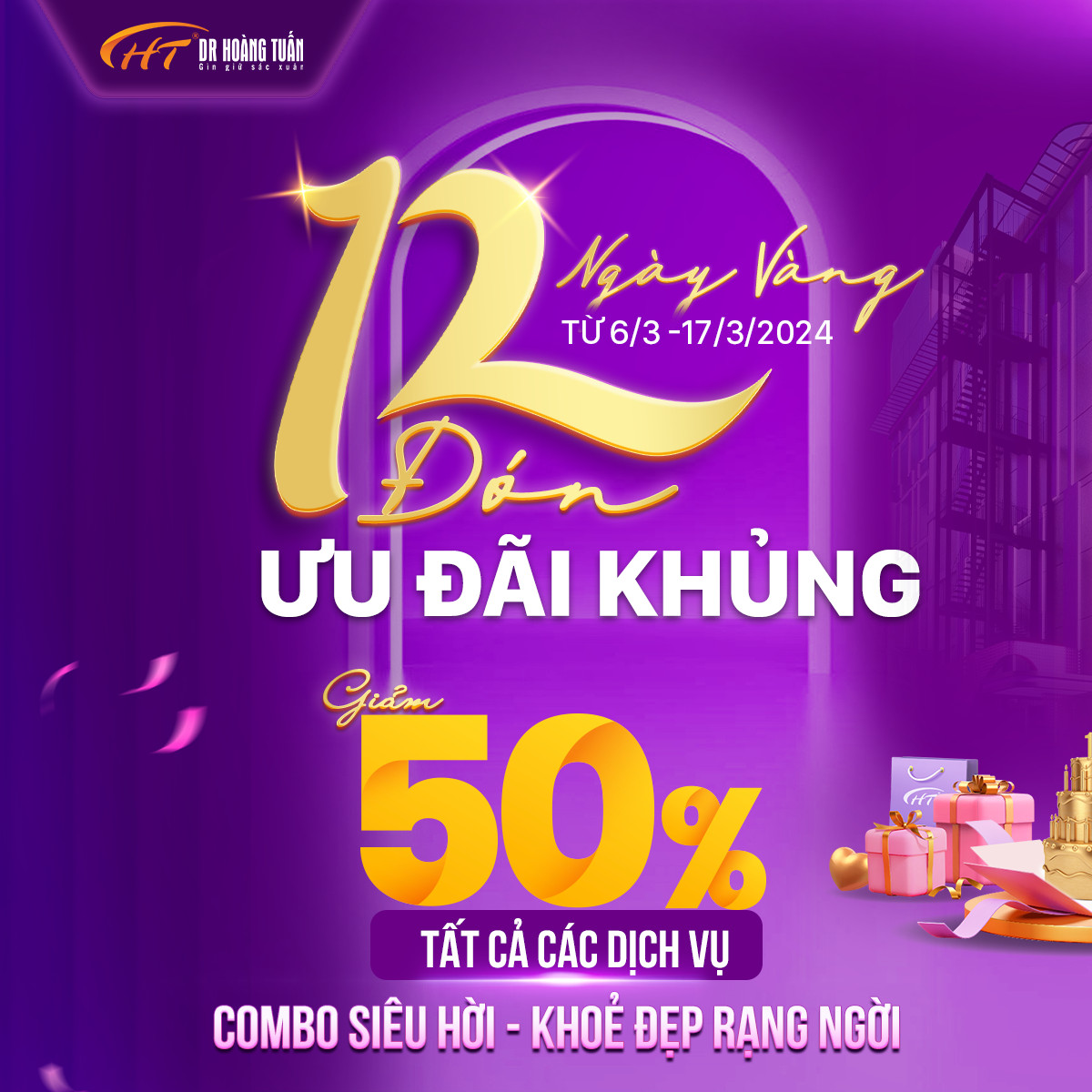 TƯNG BỪNG ƯU ĐÃI MỪNG SINH NHẬT 12 NĂM HỆ THỐNG PHÒNG KHÁM THẨM MỸ VÀ CHĂM SÓC SỨC KHOẺ CHỦ ĐỘNG HOÀNG TUẤN!